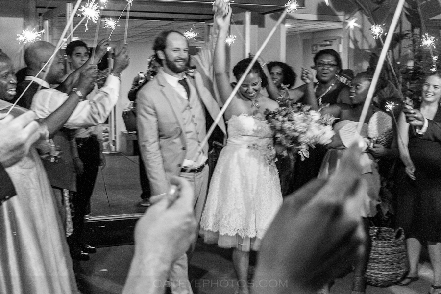 brooklyn wedding photographer, new york wedding, bride and groom exit, palm house